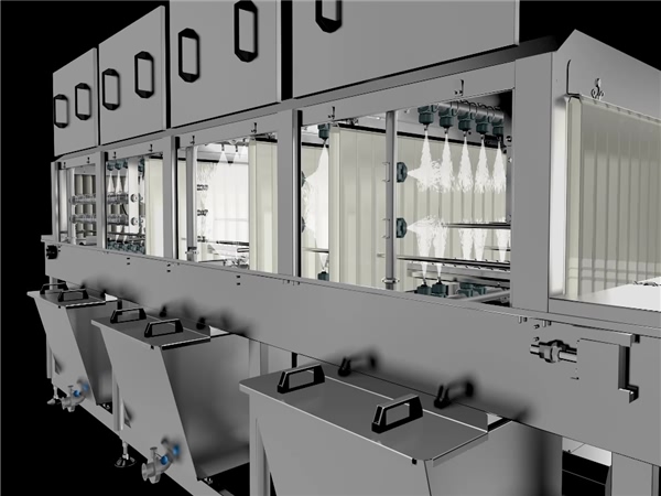 清洗、烘干、消毒洗筐機(jī)，周轉(zhuǎn)箱清洗機(jī)