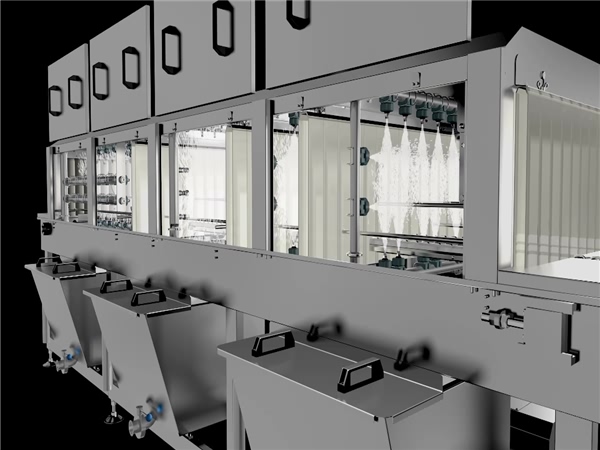 周轉(zhuǎn)箱清洗機(jī)，塑料盤(pán)筐清洗機(jī)，水果筐清洗機(jī)，帶烘干洗箱機(jī)