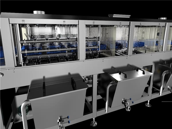 購(gòu)物筐清洗機(jī)，連續(xù)式食品箱清洗機(jī)_