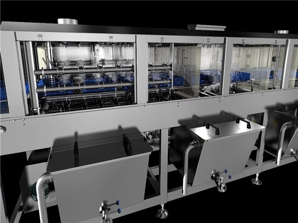 購(gòu)物筐清洗機(jī)，連續(xù)式食品箱清洗機(jī)_