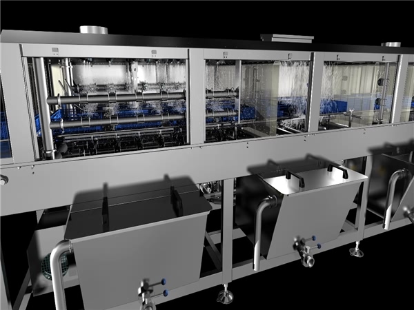 購(gòu)物筐清洗機(jī)，連續(xù)式食品箱清洗機(jī)_