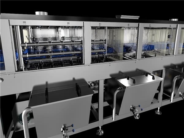 購(gòu)物筐清洗機(jī)，連續(xù)式食品箱清洗機(jī)_