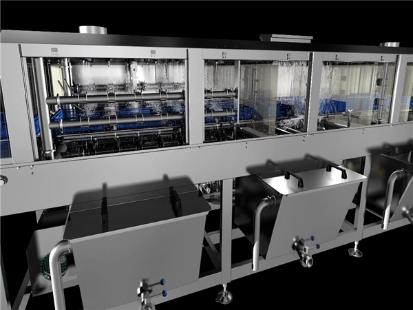 購(gòu)物筐清洗機(jī)，連續(xù)式食品箱清洗機(jī)_