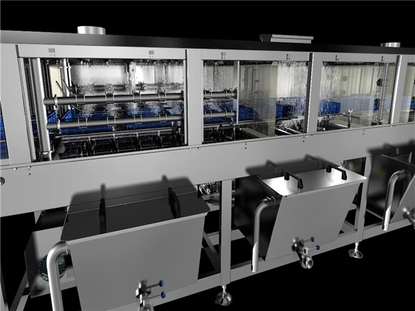 熱水消毒洗筐機(jī)，食品筐清洗機(jī)，金屬配件筐清洗機(jī)