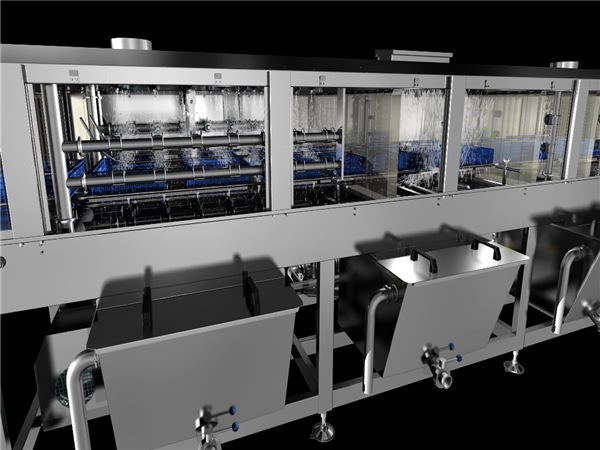 供應(yīng)洗筐機(jī)，食品筐清洗機(jī)，500只，小時(shí)清洗能力，衛(wèi)生級(jí)洗筐機(jī)
