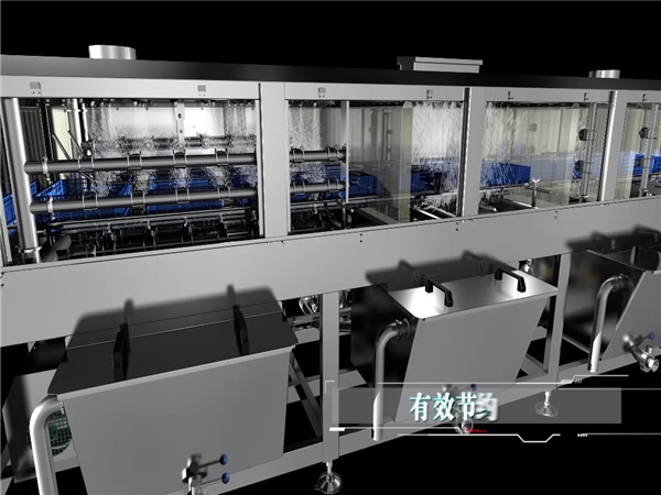 全自動洗框機(jī)銷售，周轉(zhuǎn)箱清洗機(jī)，食品專用消毒洗筐機(jī)