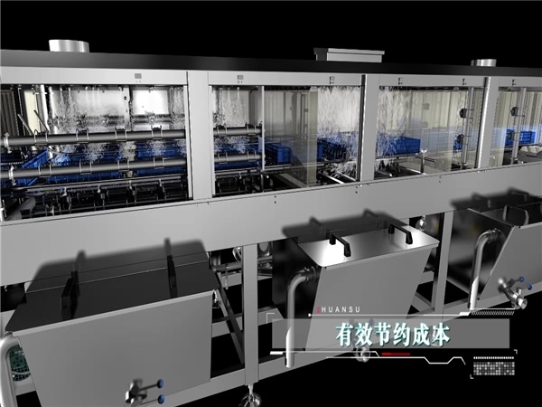 食品周轉(zhuǎn)筐清洗機(jī)，自動(dòng)噴淋周轉(zhuǎn)箱清洗機(jī)，高溫殺菌水果筐清洗機(jī)