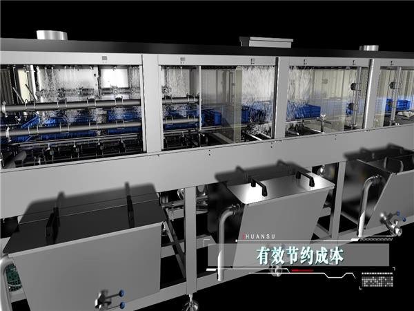 食品周轉(zhuǎn)筐清洗機(jī)，自動(dòng)噴淋周轉(zhuǎn)箱清洗機(jī)，高溫殺菌水果筐清洗機(jī)