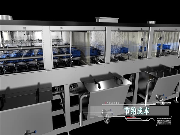 食品箱清洗機，料箱清洗機，周轉(zhuǎn)箱清洗機，金屬物料箱清洗機