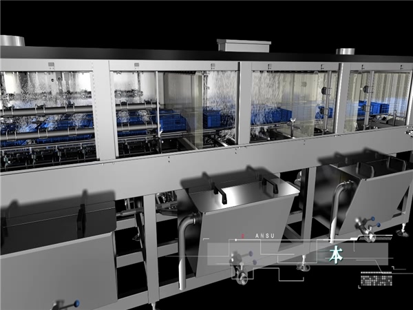 洗箱機(jī)，洗筐機(jī)，食品筐洗箱機(jī)，周轉(zhuǎn)箱清洗機(jī)，大型效率高洗箱機(jī)