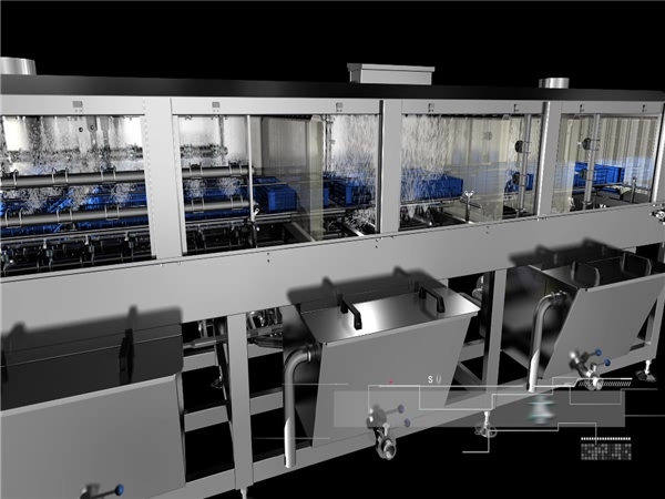 自動周轉(zhuǎn)箱清洗機(jī)，周轉(zhuǎn)筐清洗機(jī)